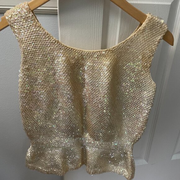 Handmade vintage sequin sweater set, shrug and shell - Picture 9 of 10